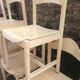 Original white lace-up vintage chairs (series of 8) stamp manufacturer L E 1995