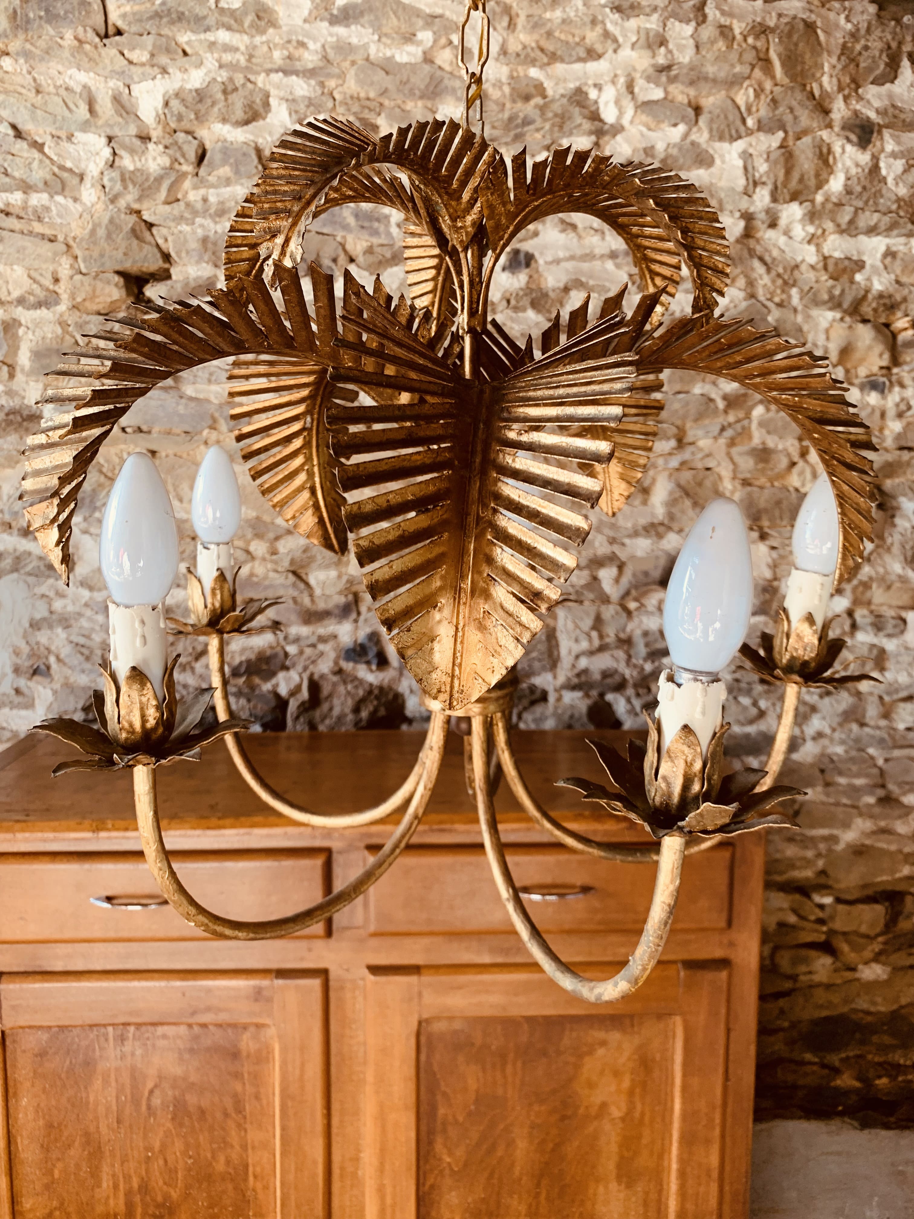 Palm type chandelier by Hans Kogl