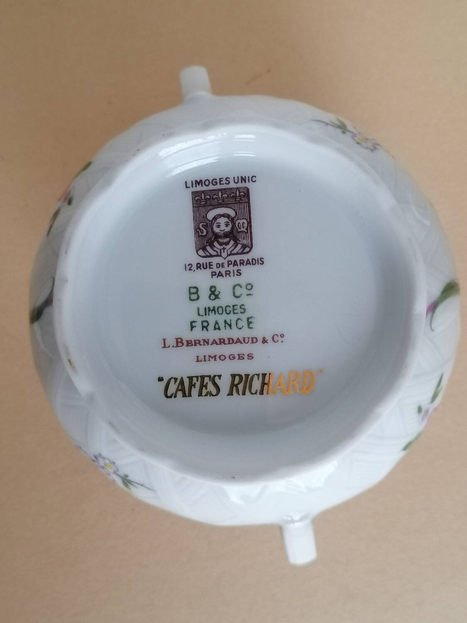 Bernardaud coffee service Limoges birds flowers