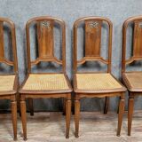 Set of 4 Art Nouveau mahogany chairs circa 1900
