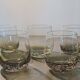 Set of 5 smoked bubble bottom glasses