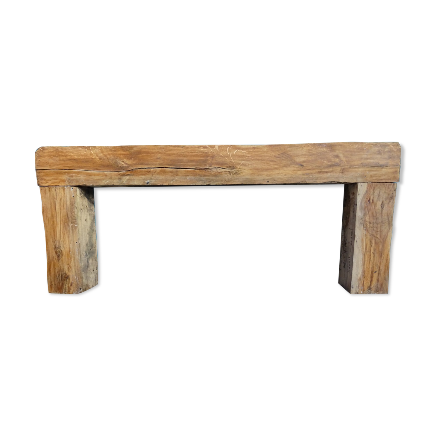 Brutalist console solid oak