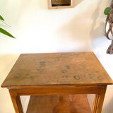 Vintage art deco wooden display case with mirrored back