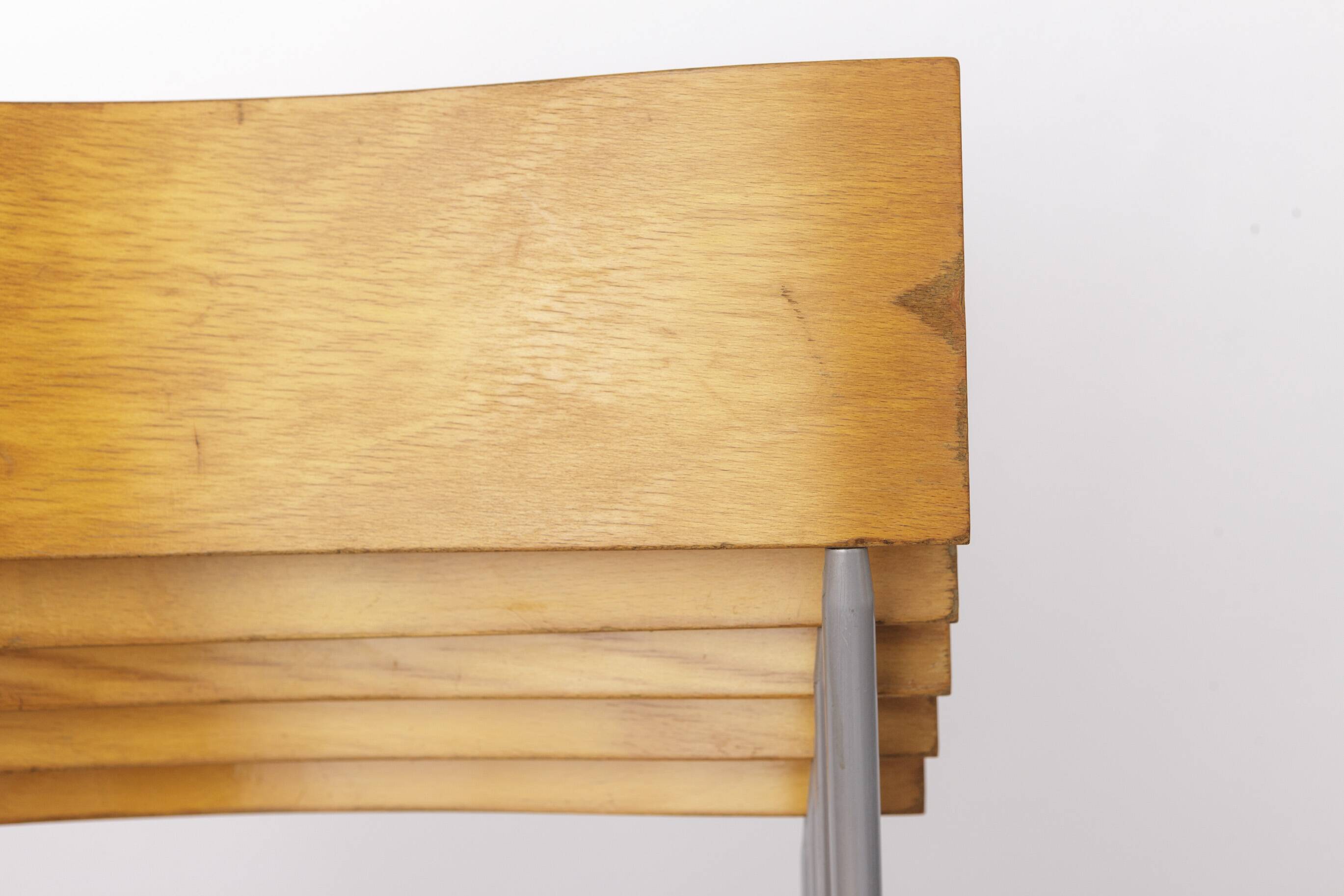 Set of 6 Lammhults Campus Stacking Chairs, Swedish Mid Century Chairs 1970s