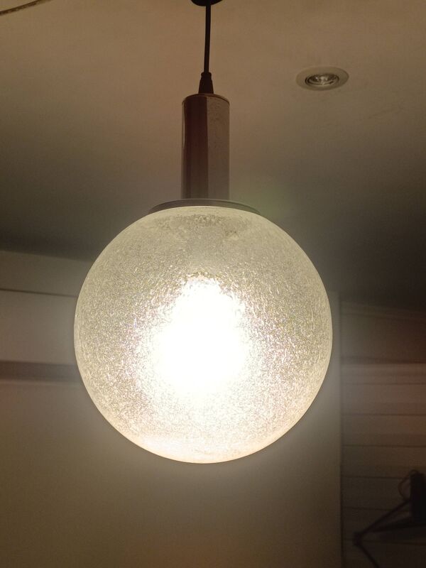 Lampe Suspendue Murano Ice Glass Par Targetti Sankey 1970s