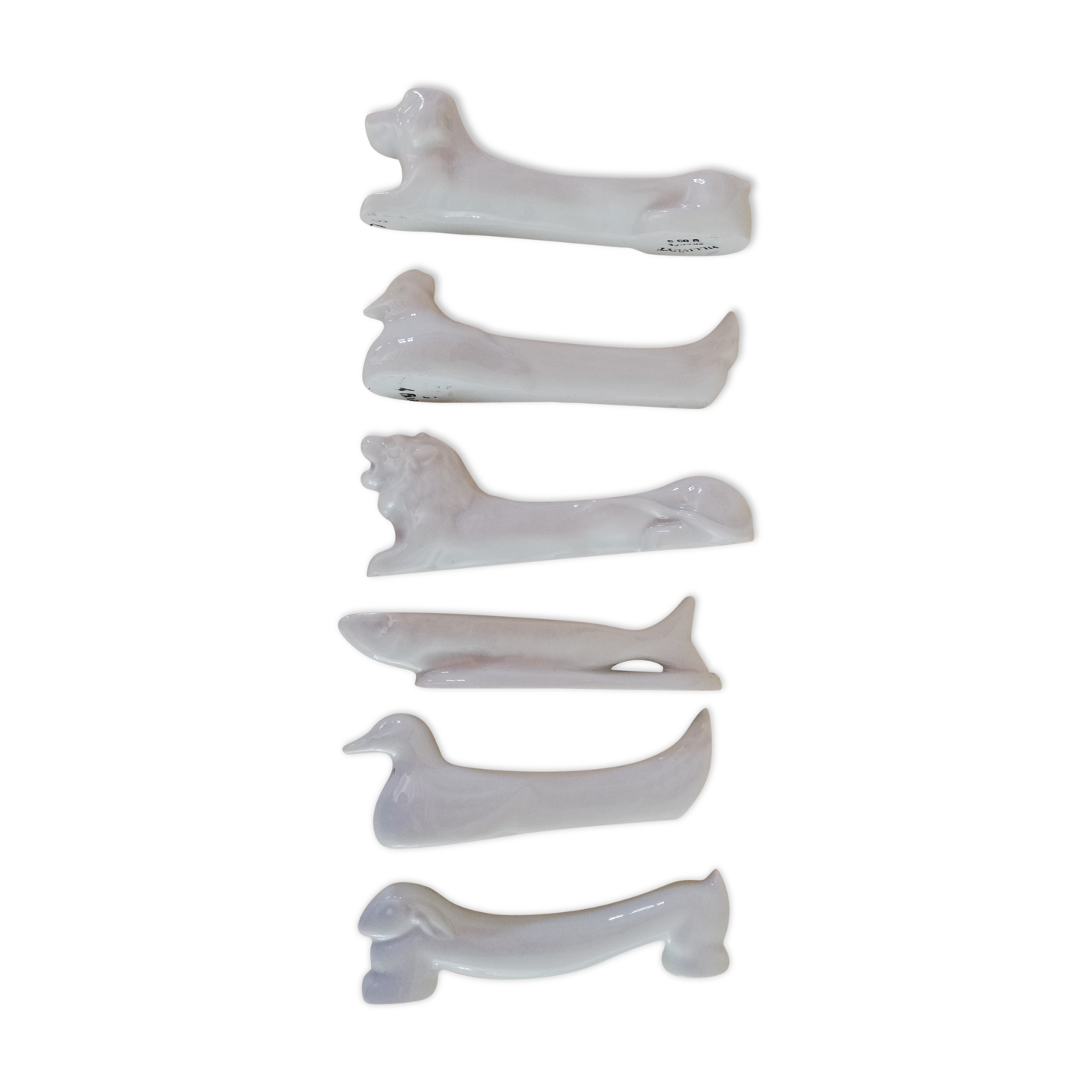 6 porcelain knife holders
