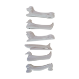 6 porcelain knife holders