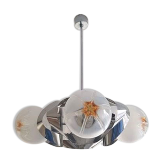 Murano chandelier by Mazzega, space age 70s vintage