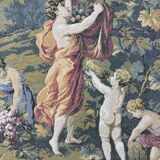 Decorative Aubusson tapestry, pastoral scene with putti.