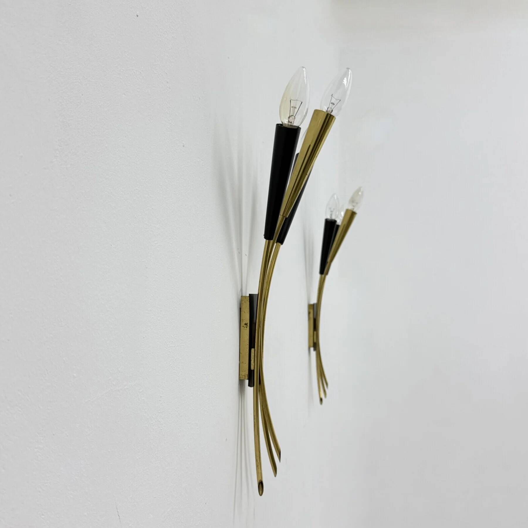 Mid-century Stillovo style brass wall light, 1950s