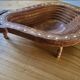 Vintage wooden fruit basket. Collection. Fruit shape.