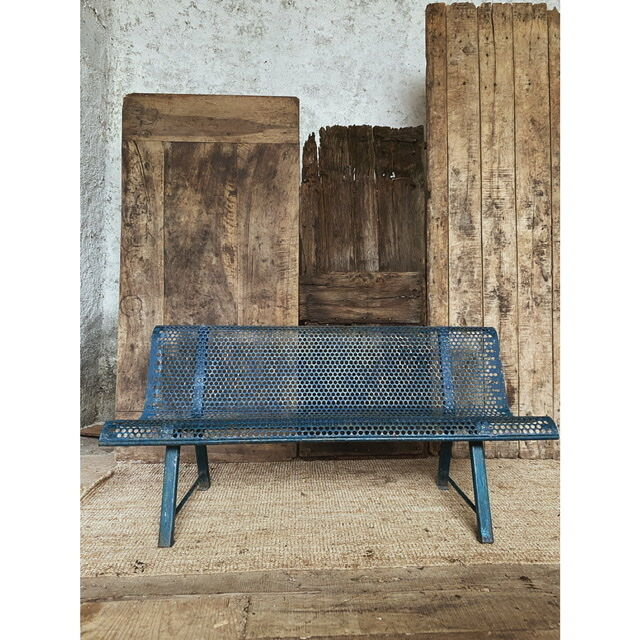 Public garden metal bench in 1950s