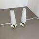 Set of 2 "cone" glass and brass table light, italy 1950s