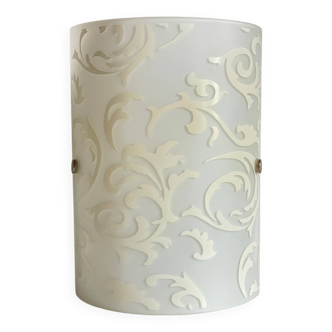 Polished and screen-printed glass sconce by eglo