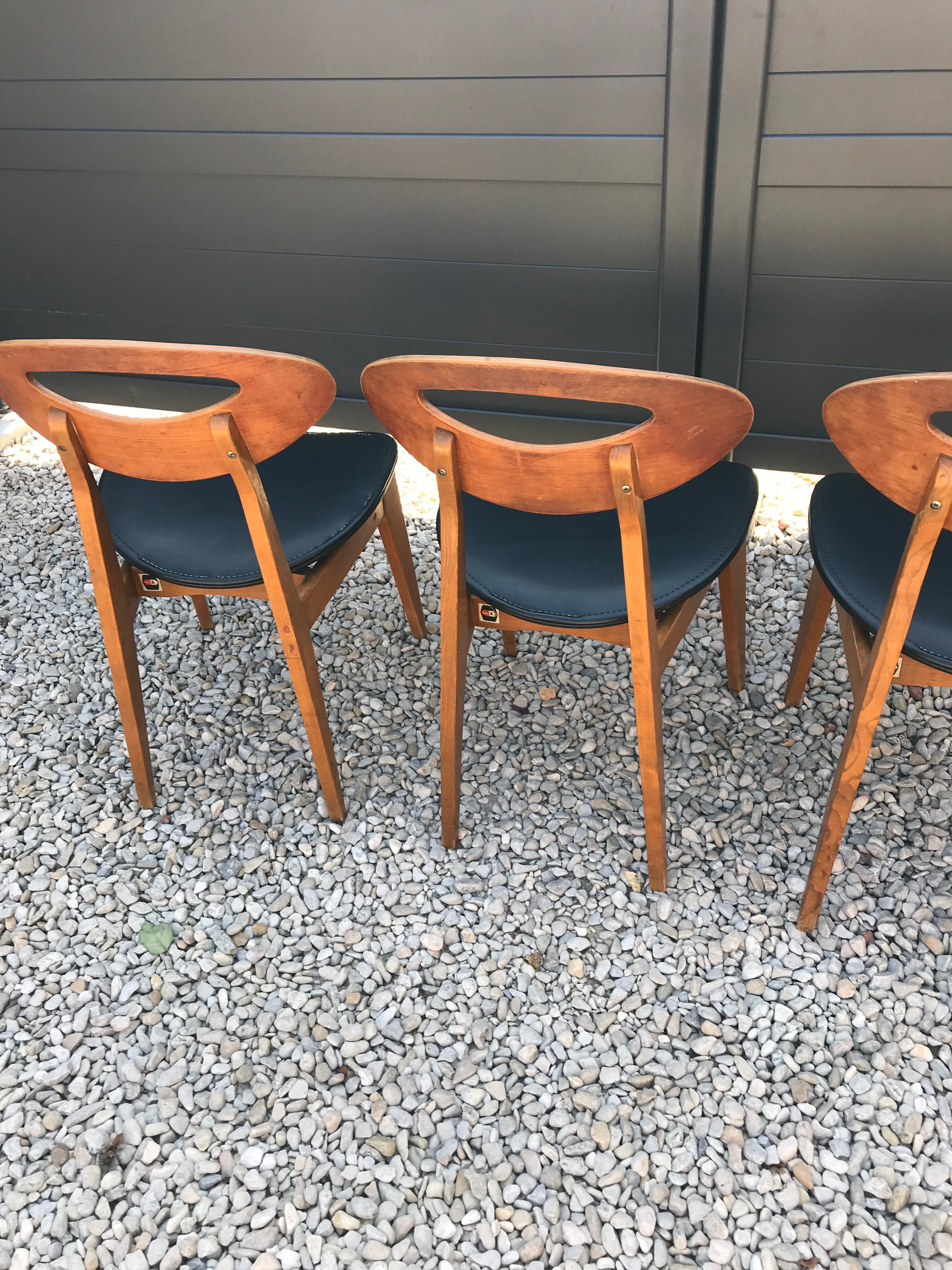 Set of 3 Roger Landault chairs for Sentou