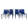 Blue leather dining chairs by Fasem, 1980s - set of 8