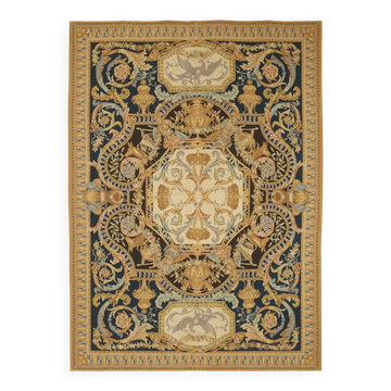 Tapis Aubusson vintage européen fait main 271 cm x 377 cm