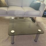 Square smoked glass coffee table