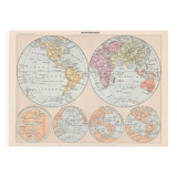 Old world map plate 1898