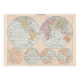 Planche ancienne mappemonde 1898