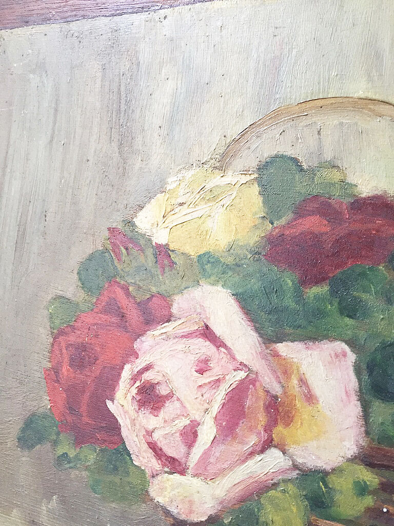 Painting flowers old oil