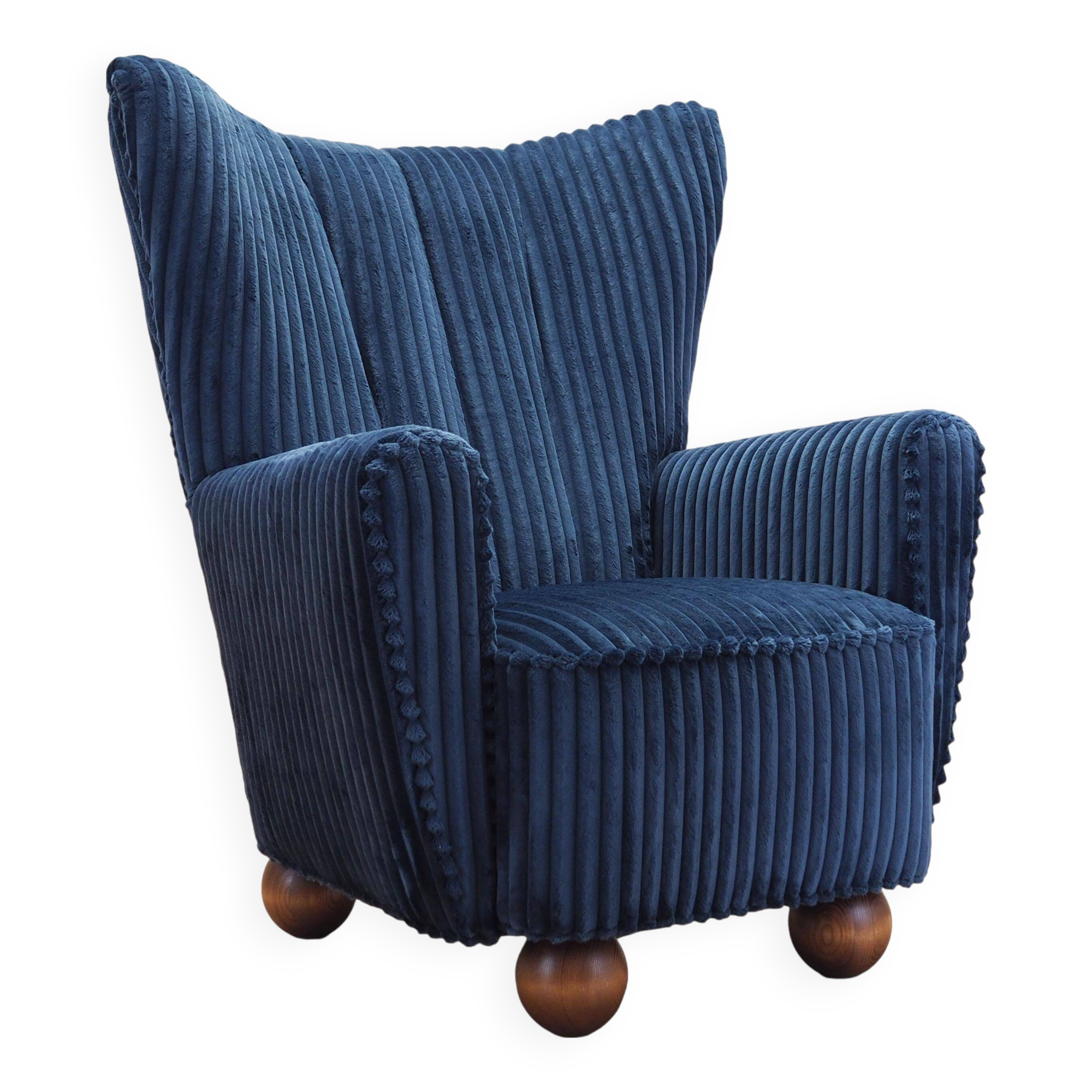 Navy blue armchair, Scandinavian design, production: Denmark