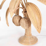 Pair of rattan "palm" lamps