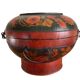 Large Chinese wedding box, polychrome wood, early 20th century.