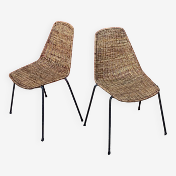 Pair of Basket chairs by Gian Franco Legler c. 1950