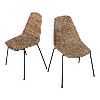 Paire de chaises Basket de Gian Franco Legler c. 1950