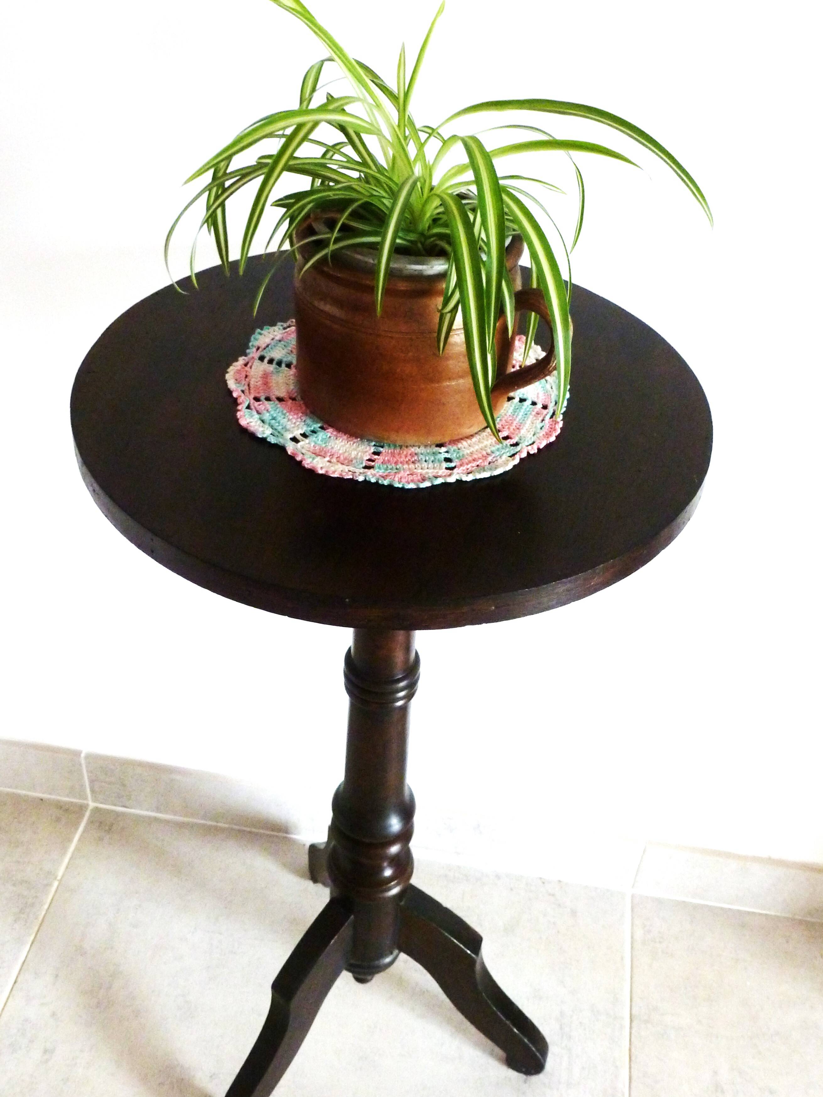 Salon table, plant stand table, plant support table.
