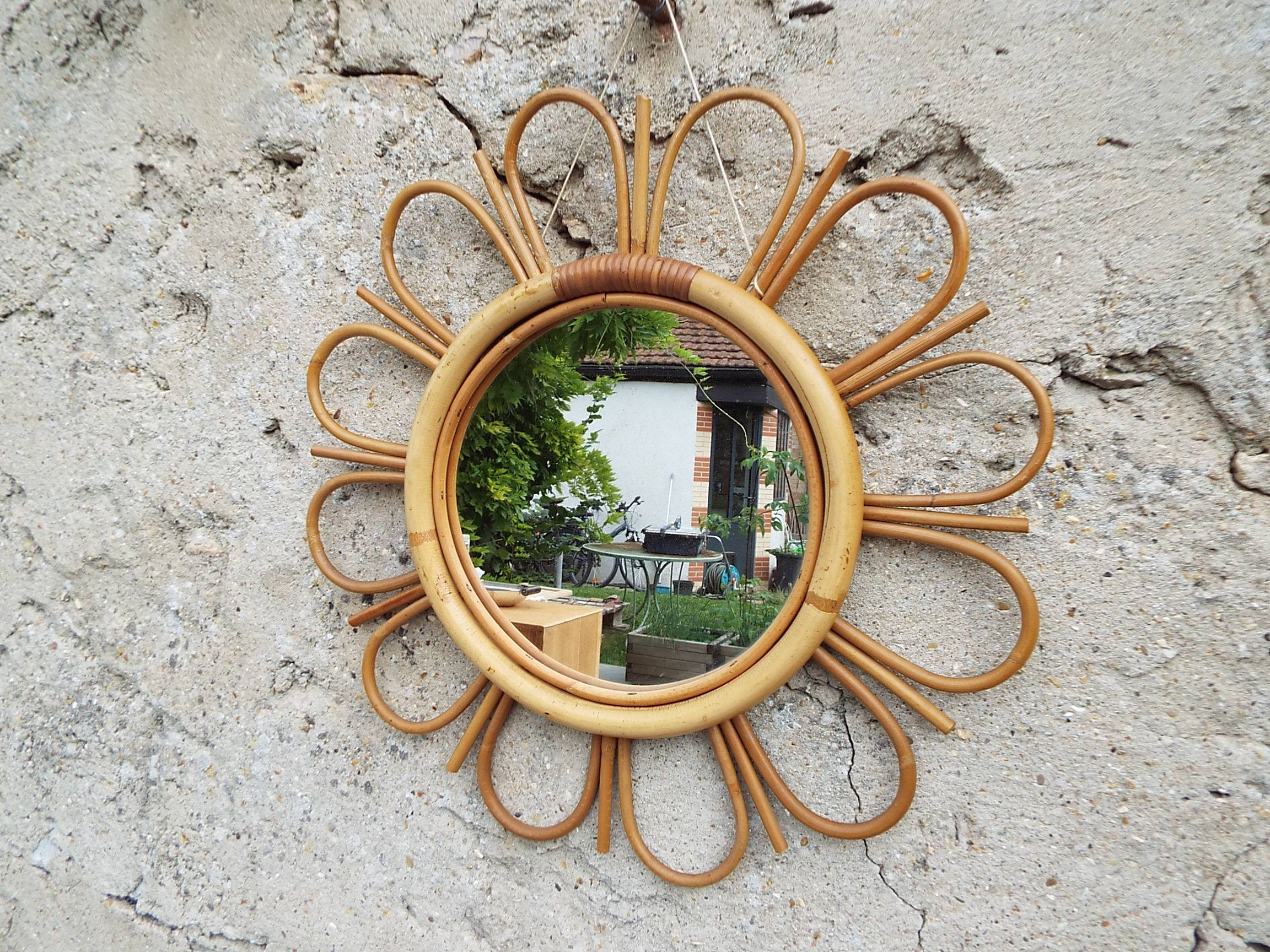 Rattan mirror