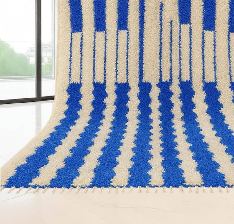 Handmade pure wool rug 2/3 m