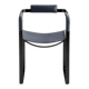 Armchair, smoked black steel colour and navy blue seat, contemporary style.