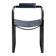 Armchair, smoked black steel colour and navy blue seat, contemporary style.