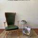 Fauteuil anglais cuir vert bouteille