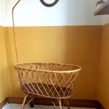 Rattan swan neck cradle circa 1960
