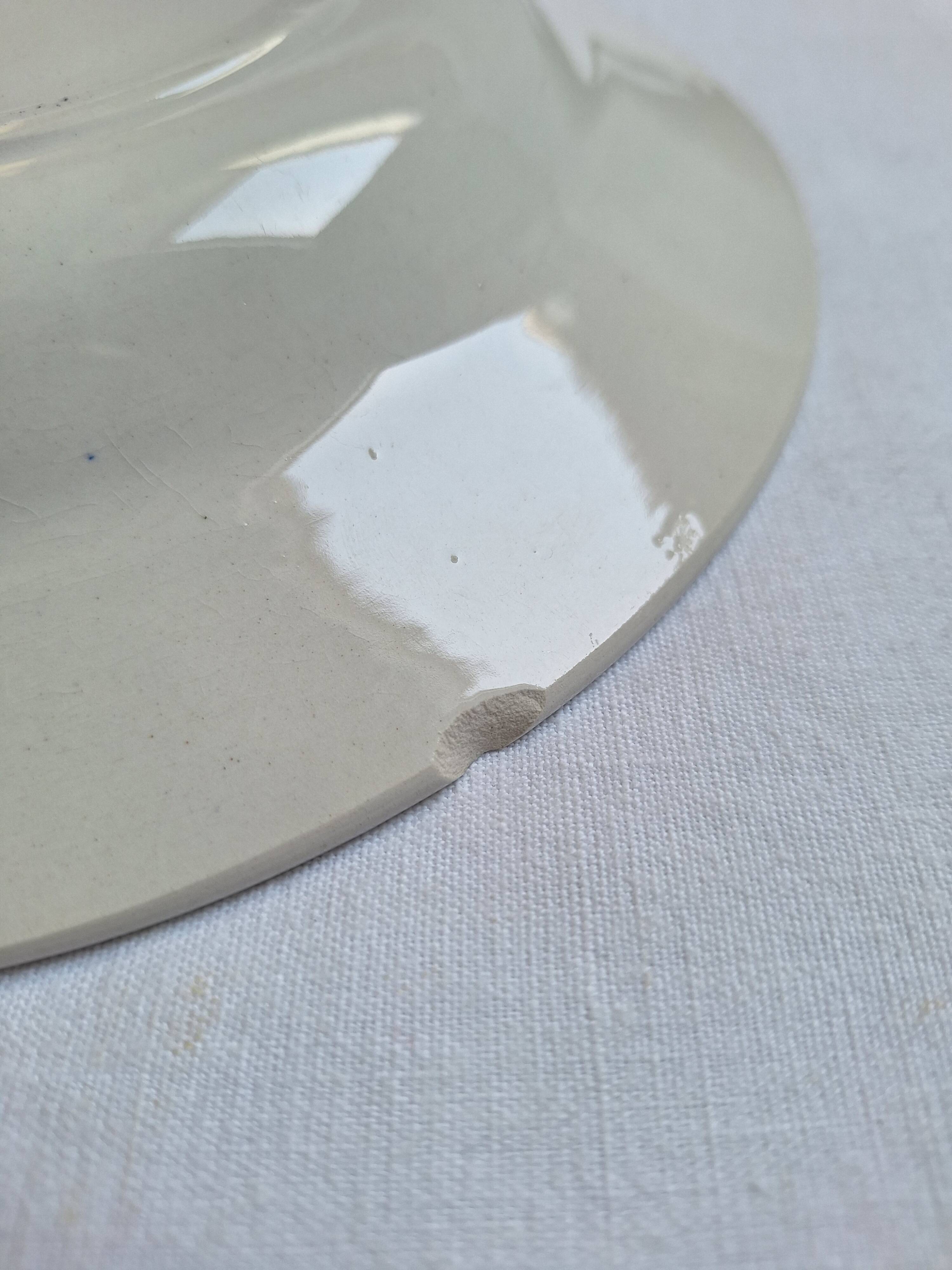 HBCM Pauline pattern soup plates, orange and black