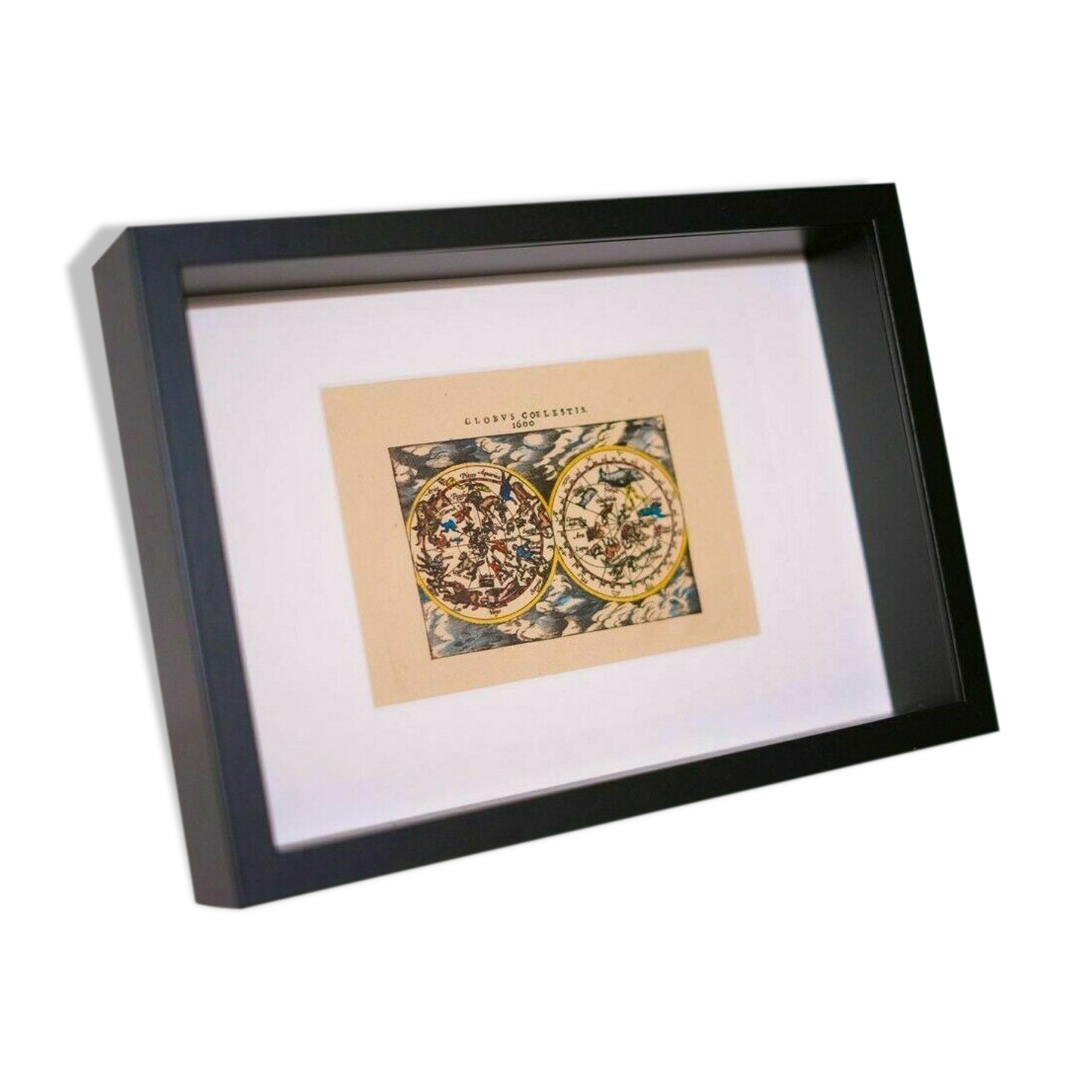 Engraving latin celestial map 1600