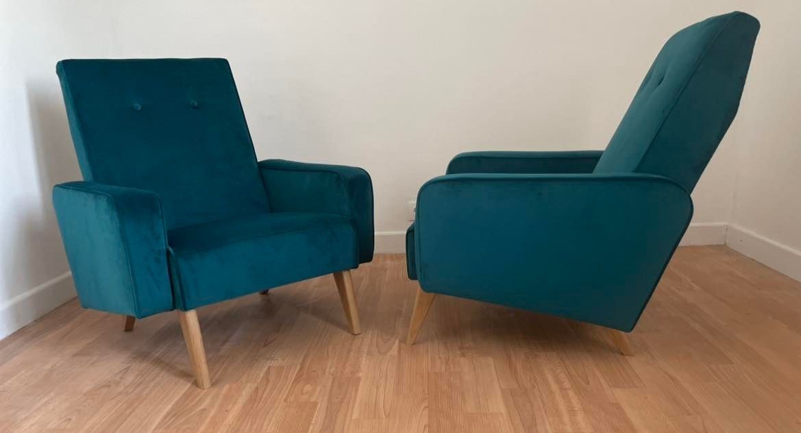 Duo of armchair back-of-year 50/60, restored
