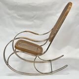 Vintage rocking chair brass bentwood design 1970s