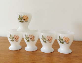 Service of 5 coqueters pastel pink pattern Arcopal