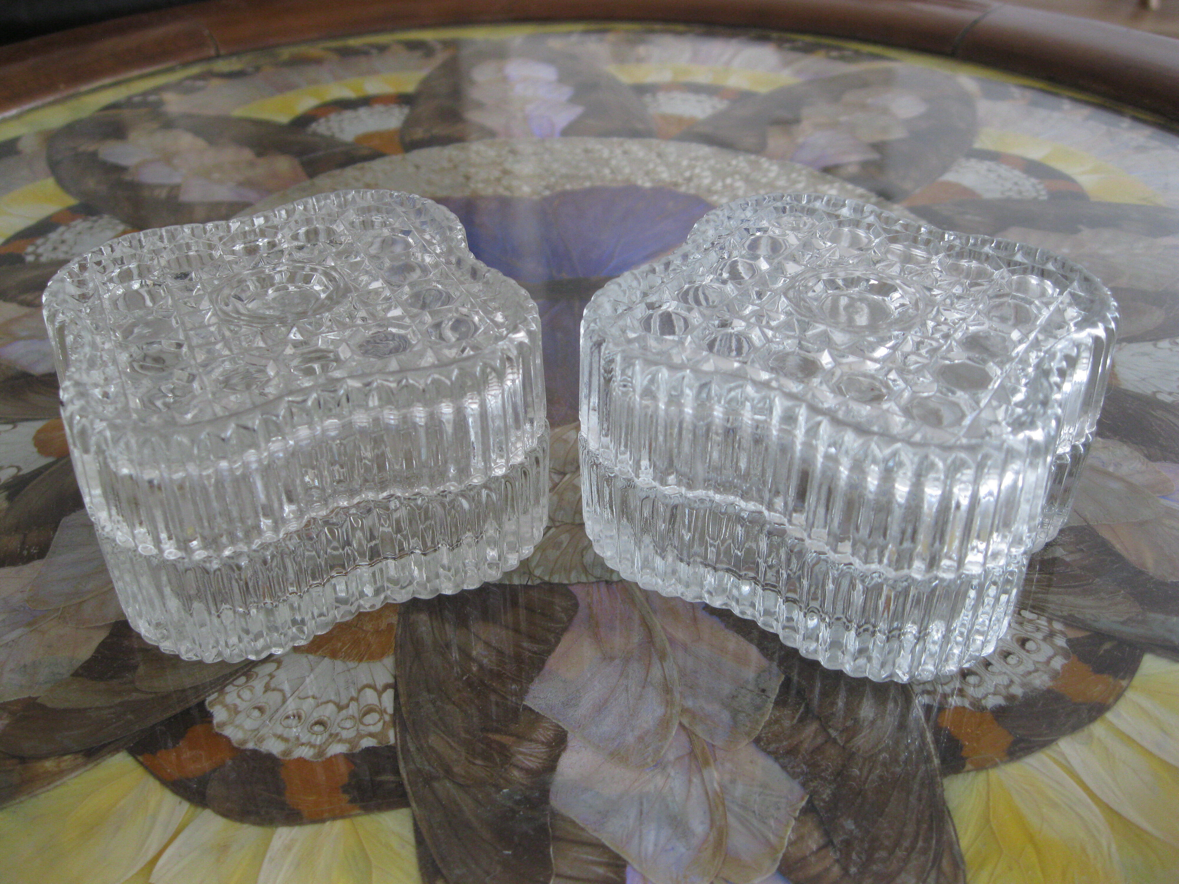 Ensemble de 2 boîtes en verre art déco