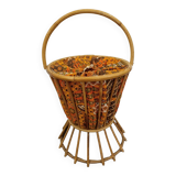 Travailleuse rotin vintage