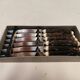 Six delicious stainless steel steak knives with bone handles, from Japan