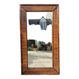 Mirror maugrion, bamboo and rattan, vintage, 80s