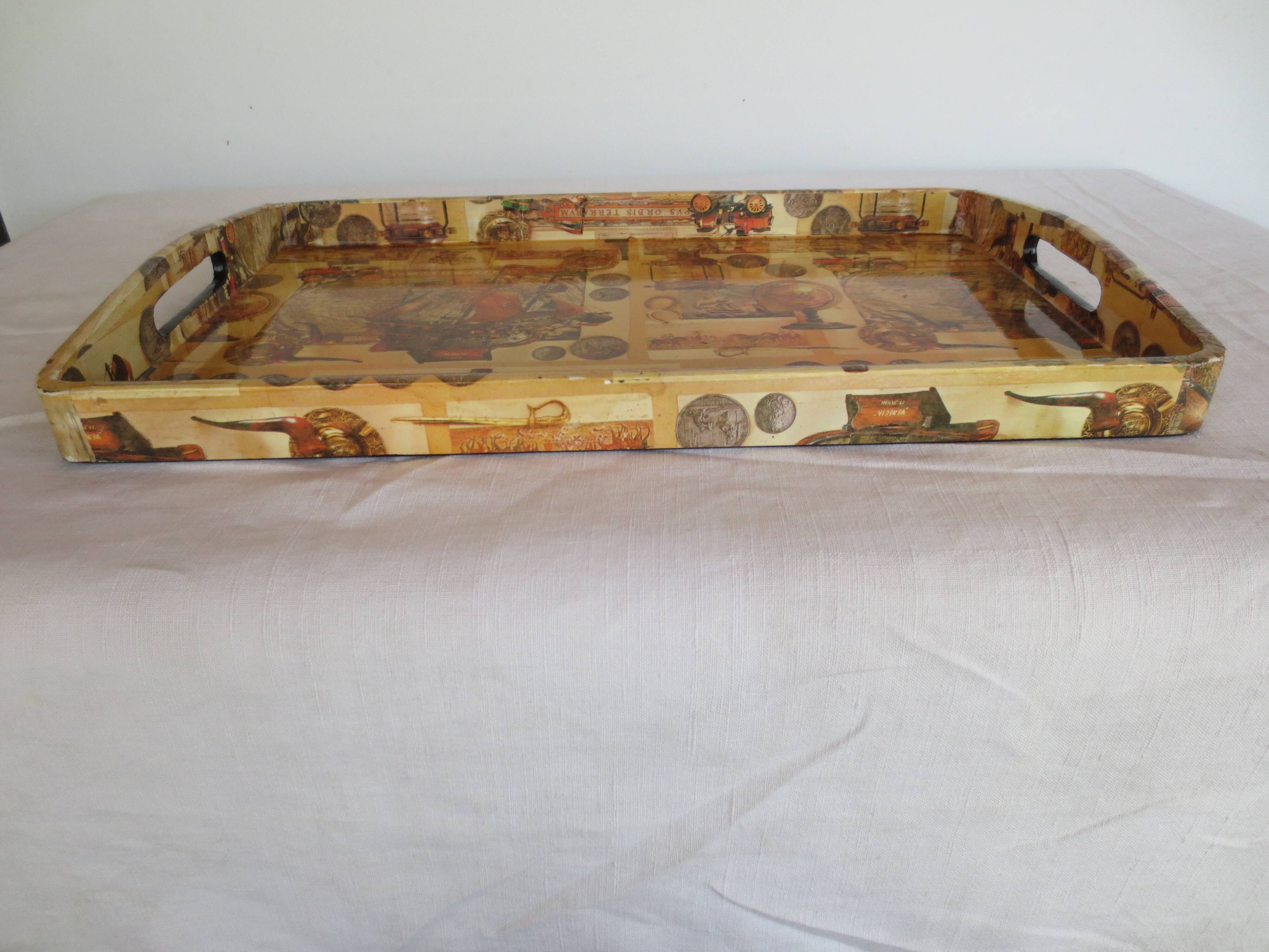 plateau   rectangulaire décor  marine