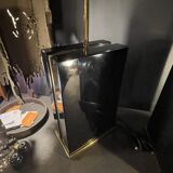 Paire de lampes à poser laquées noir et laiton, ca 1970