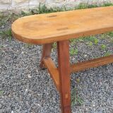 Vintage solid oak bench, 1950s
