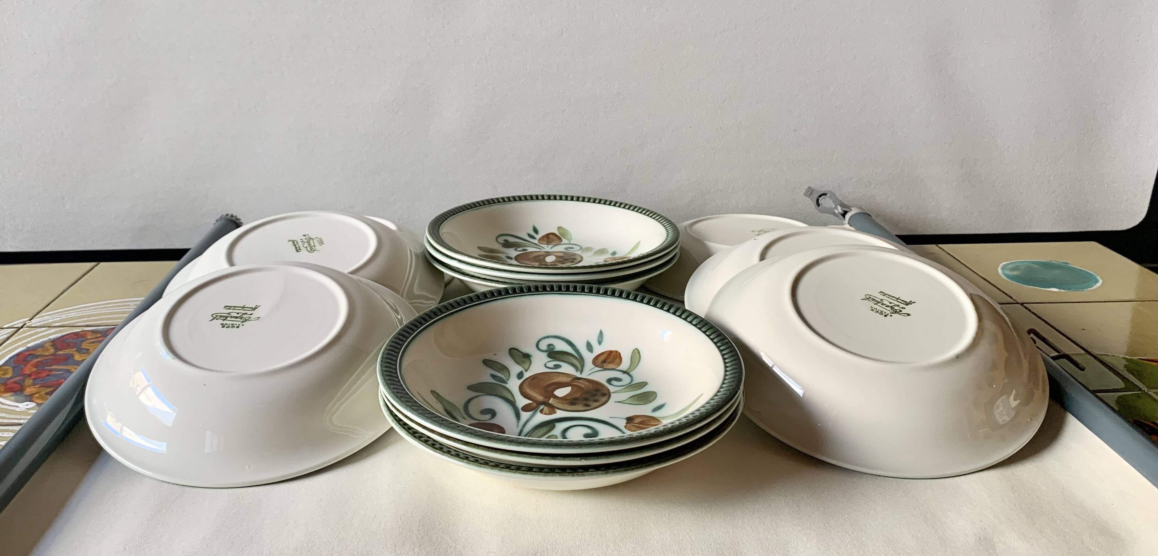 Set of 12 boch la louvière soup plates - argenteuil series